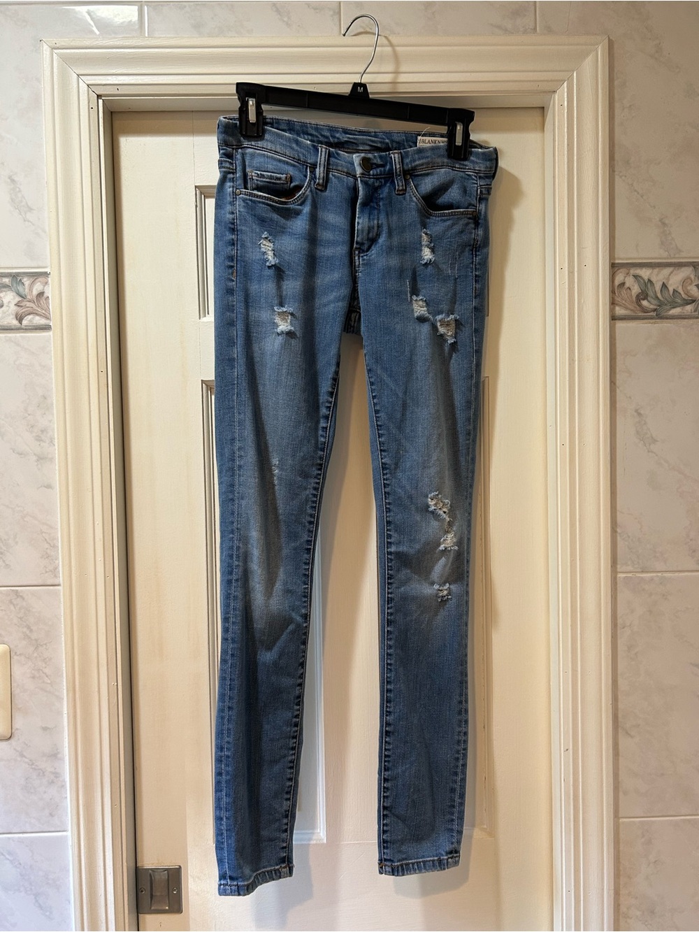Blank NYC Women's Distressed Skinny Jeans - Blue